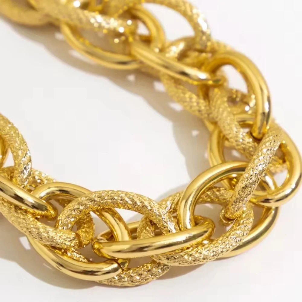 New! Chunky 2 tone Gold Chain bracket adjustable